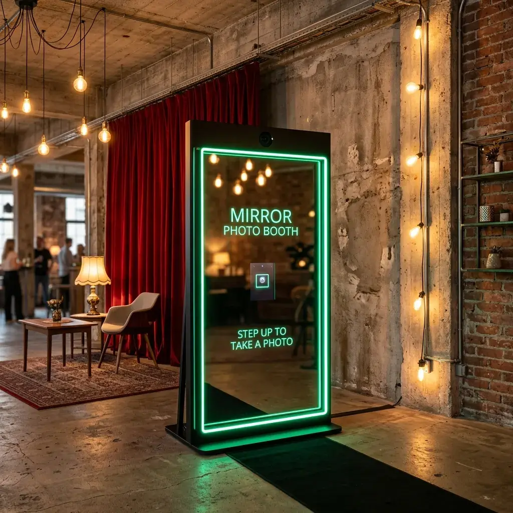 Photobooth miroir premium PhotoRoots avec éclairage LED
